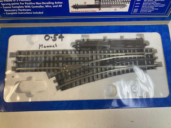 Atlas O 6070 Custom Supreme O-54 LH Switch - Manual Operation - Nickel Silver