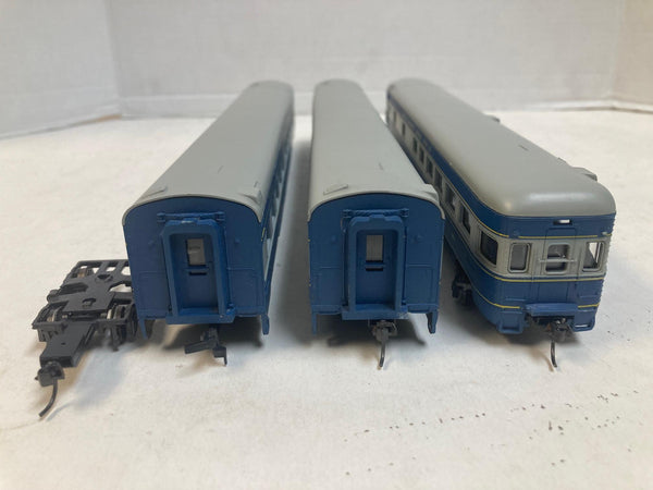 AHM HO Wabash/Indiana 3-Car Lot - "Paw Paw" Pullman - Kadees - 1935 Streamline