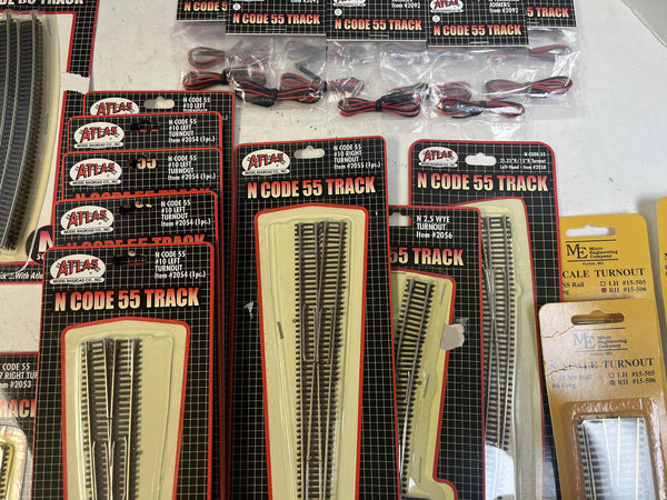 N Scale Code 55 Track Lot 41pc Atlas Micro Engineering PECO Turnouts Joiners