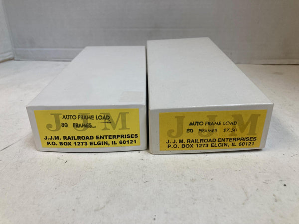 Lot of 2 J.J.M. Railroad Enterprises HO Scale Auto Frame Loads - 158 Total - 1 Box Assembled