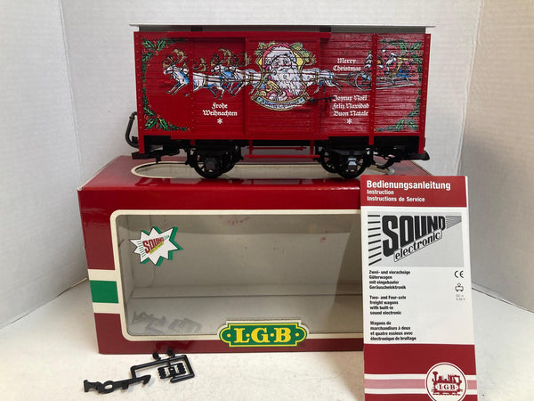 LGB 4335 S Christmas Sound Boxcar – G Scale – Plays Holiday Music