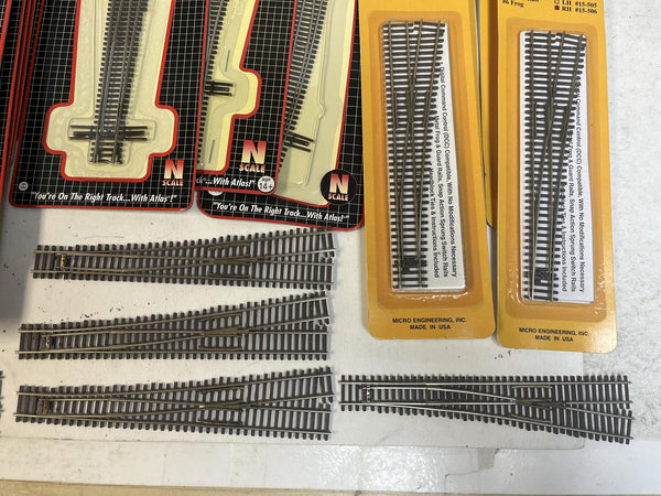 N Scale Code 55 Track Lot 41pc Atlas Micro Engineering PECO Turnouts Joiners