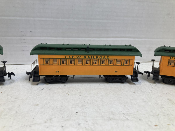 Mantua HO Petticoat Junction C&FW Hooterville Cannonball 3 Passenger Car Lot