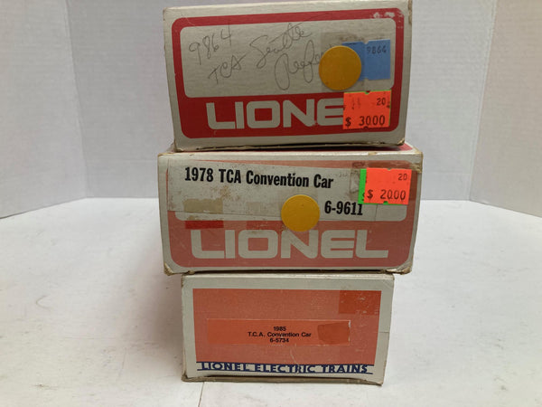 Lionel TCA  Convention Car Lot, Years: 1974, 1978, 1985 (6-9864, 6-9611, 6-5734)