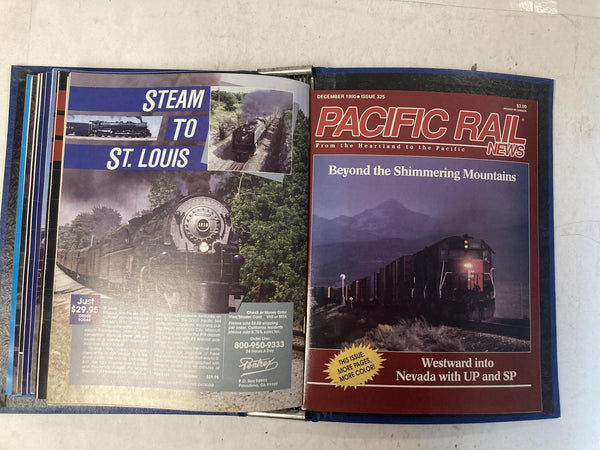 Pacific Rail News Magazine Complete 1990 Year Set in Custom Binder (12 Issues)