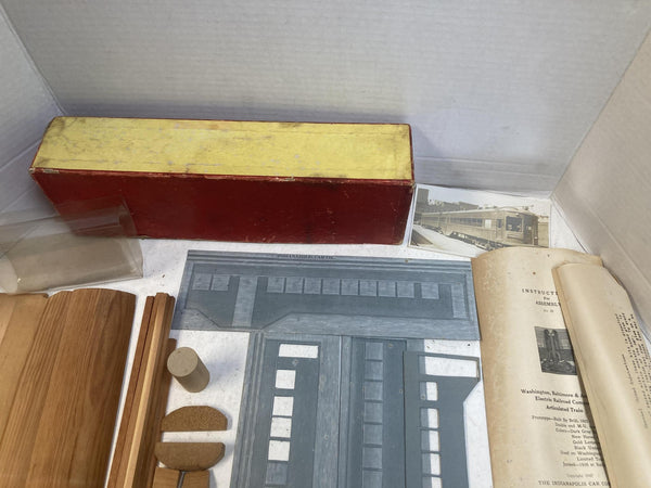 Vintage O Scale Indianapolis Car Co. W.B.&A. Articulated Trolley Wood Kit Boxed
