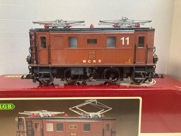 LGB 2045 “W.C.R.R” #205-11 — Custom Weathered RhB GE 2/4 Electric (Amazing Finish, Great Condition) w/ Conductor