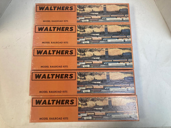 Lot of 5 Walthers HO Scale Passenger Car Kits - Postal, Coach, Baggage - NOS