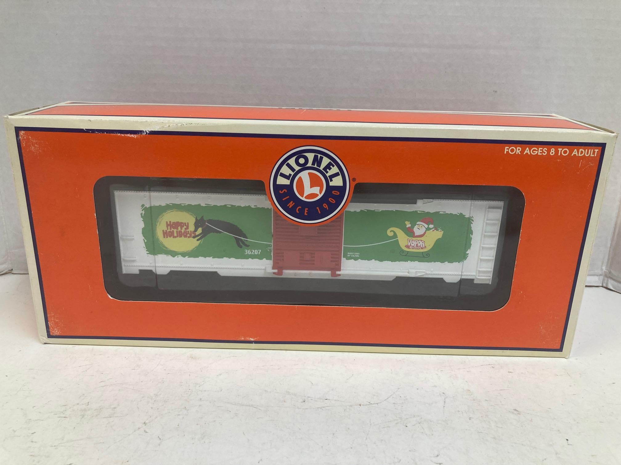 Lionel 6-36207 Vapor Records Christmas Boxcar – O Gauge – Very Good Condition