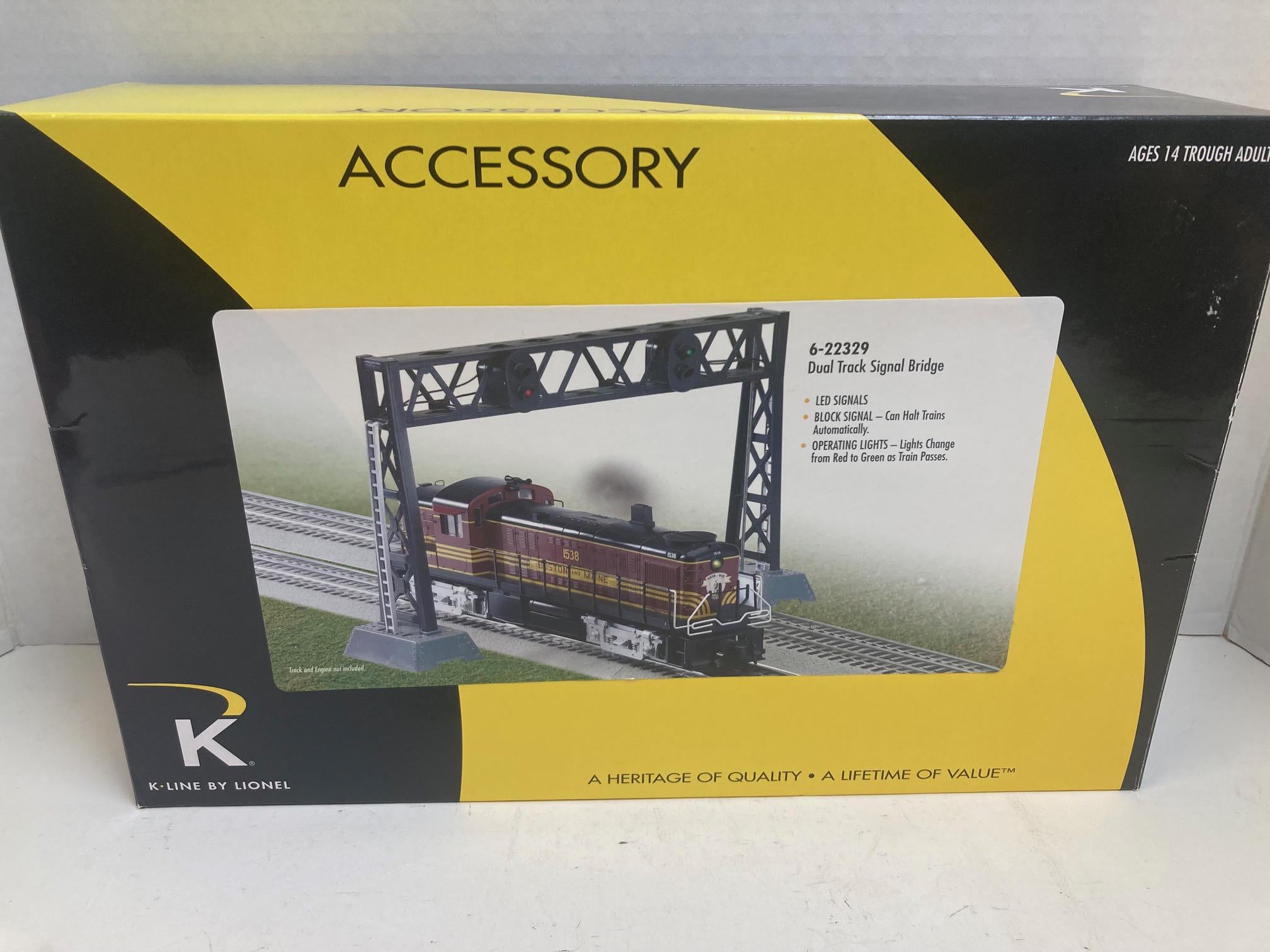 K-Line 6-22329 Dual Track Signal Bridge – O Scale Lighted Accessory