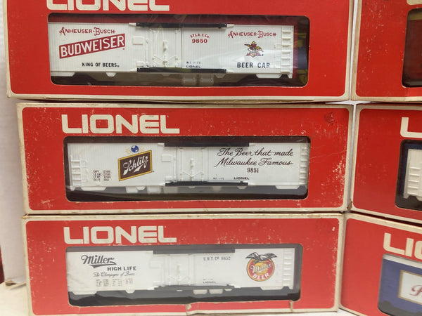 Lionel O Gauge Beer Car Collection - Budweiser Miller Pabst Schlitz + Vat Car