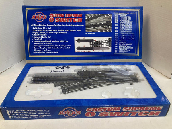 Atlas O 6070 Custom Supreme O-54 LH Switch - Manual Operation - Nickel Silver