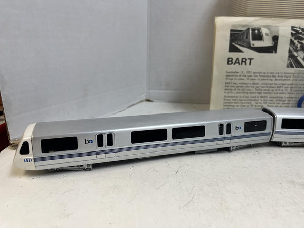 Vintage BART HO Scale 3-Unit Train Set Athearn Powered A-B-A Built w/ Box & Paperwork