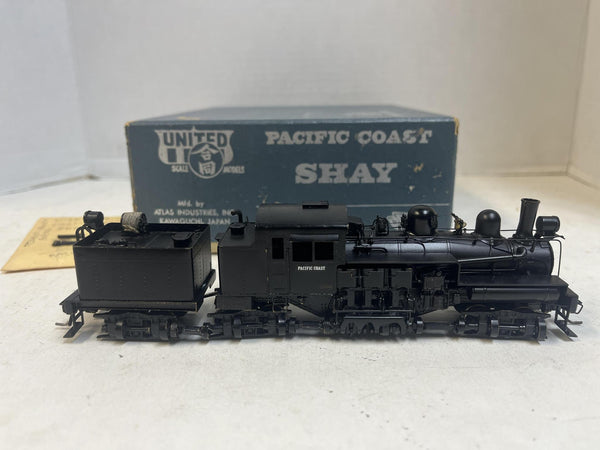 HO Brass PFM United Pacific Coast 3-Truck Shay Factory Painted - Excellent w/ Box