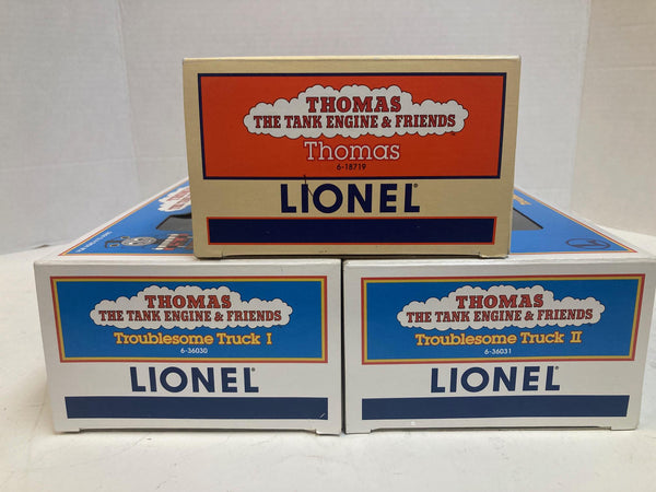 Lionel Thomas the Tank Engine w/ Troublesome Trucks 1 & 2 – O Gauge (6-18719, 6-29486, 6-29487) w/ Boxes