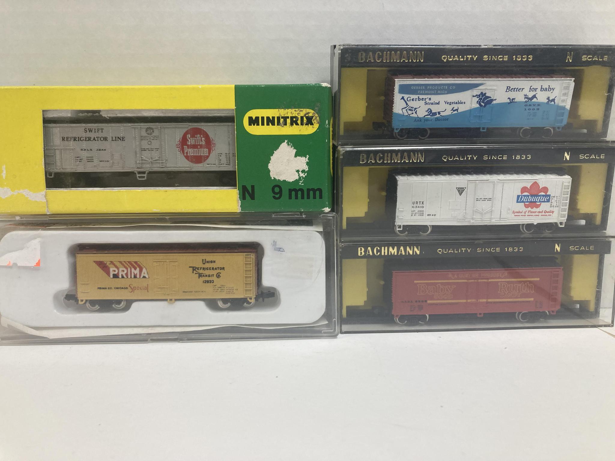 Reefer Car N Set 5 Pack Bachmann/Con-Cor/Minitrix "Baby Ruth"