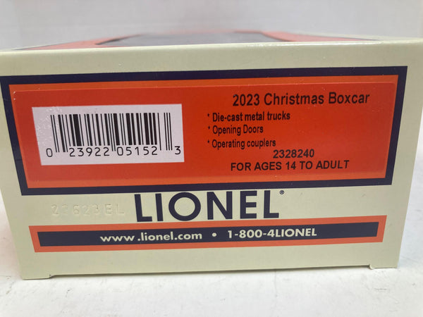 Lionel 2023 Christmas Boxcar #2328240, O-Gauge, New In Box