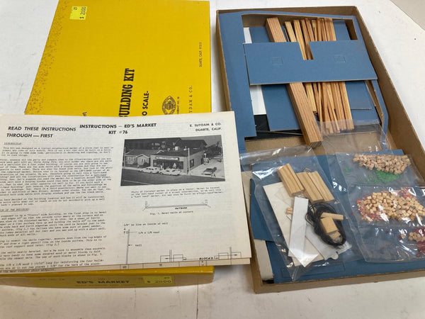 Suydam HO Building Kits (see description before purchase) - Old Town Lodgings, Modern Factory, Eds Market, Modern Industry, Mine & Shaft, Sunkist x2, Red Lake Mine, Main Street Station