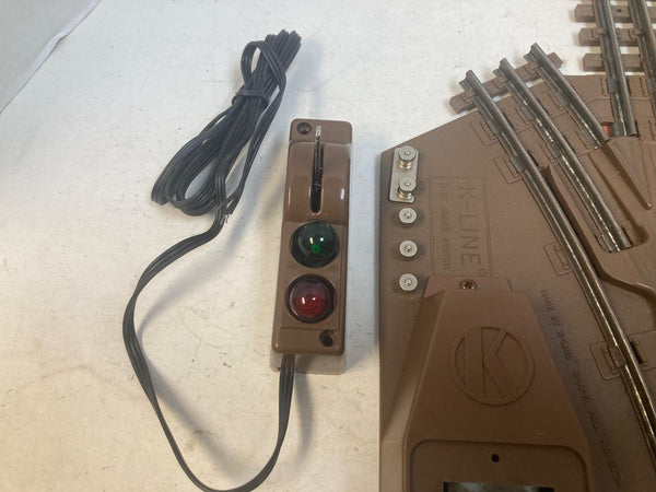 K-Line O-27 Scale 42" Curve Remote Switch Pair LH / RH K-27514 w/ Controllers