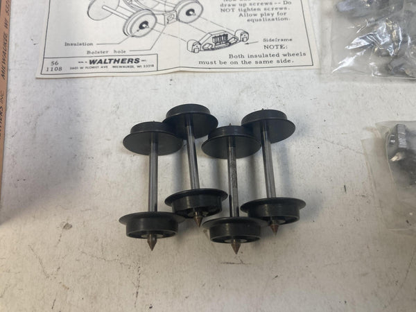 Walthers 933-50123 O Gauge 4 Wheel GE MU Trucks Kit Metal Wheels - Unbuilt