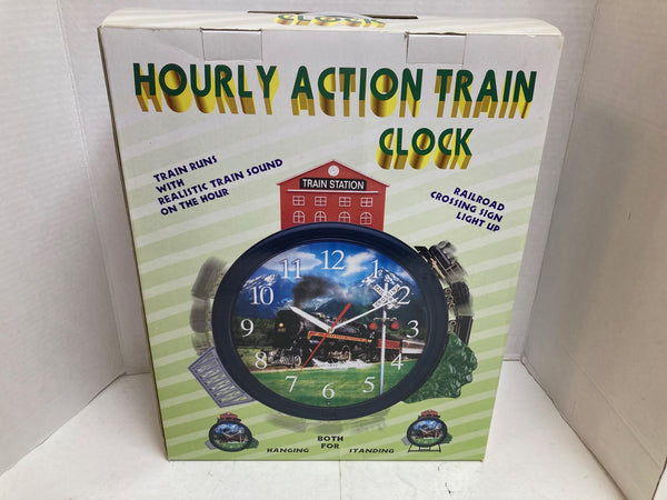 1995 Teltime Quartz American Pacific Train Station Action Clock, made in Taiwan