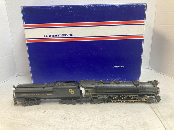 NJ International HO Brass C&O Chesapeake & Ohio J-2 4-8-2 Steam Loco #545 Weathered EX