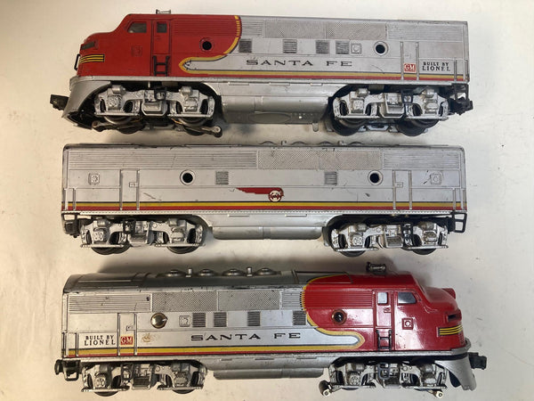 Lionel 2343 Sante Fe F3 ABA Diesel Locomotive Set "Runs Great!!"