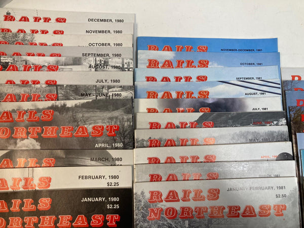 Rails Northeast Magazine Lot of 37 Issues – 1980–1983 – Railfan / Railroad History Magazines (2 Complete Years)