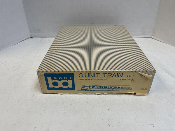 Vintage BART HO Scale 3-Unit Train Set Athearn Powered A-B-A Built w/ Box & Paperwork