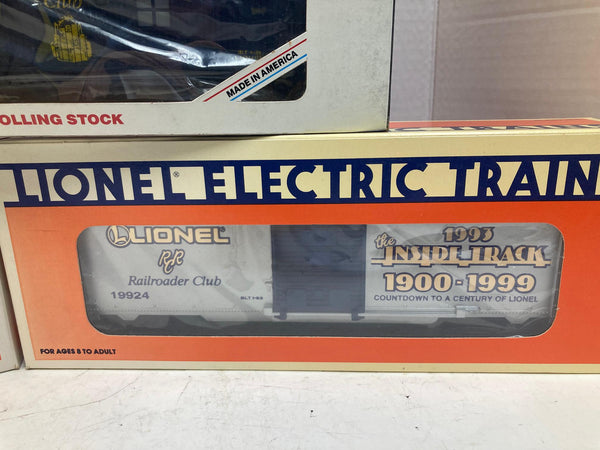 Lionel Railroader Club Lot of 4 Cars (1985–1993) Tank, Hopper, Tool & Boxcar – LRRC Special Edition w/ Boxes