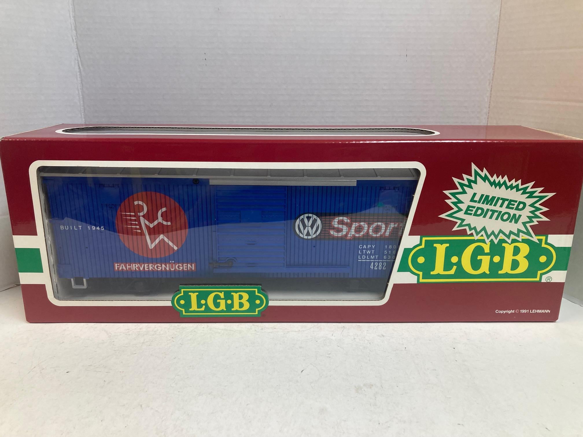 LGB 4290 VW Sport Boxcar – G-Scale, LNIB – VW Themed
