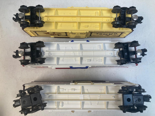 Lionel Tobacco Series Boxcar Lot of 3 - Loose - Camel, Winston, Sir Walter