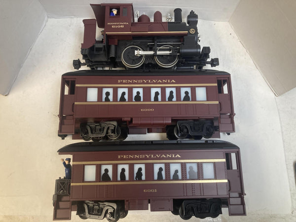 Lionel G Scale Pennsylvania Docksider 0-4-0T Steam Loco Set w/ Passenger Cars - Tested