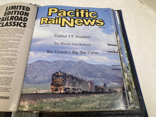 Pacific Rail News Magazine Complete 1986 Year Set in Custom Binder (12 Issues)