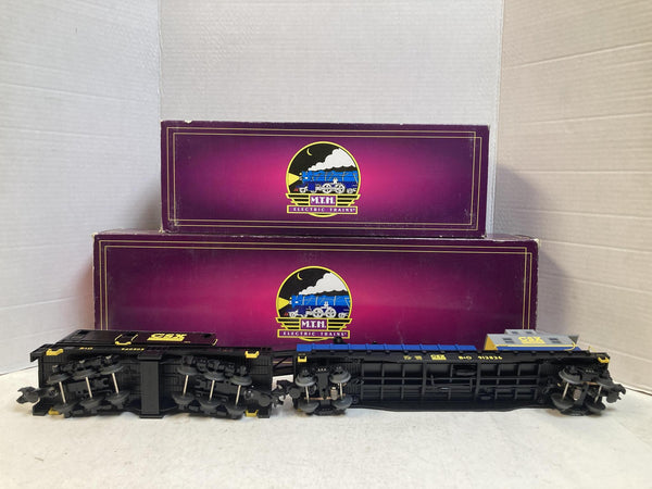 MTH Premier O Scale CSX Crane Car & Crane Tender Set 20-98387 & 20-98390 Boxed
