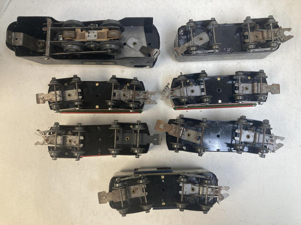 Marx Prewar O Gauge Commodore Vanderbilt Steam Loco Set - NYC Tender & 5 Tin Cars (Tab Couplers)
