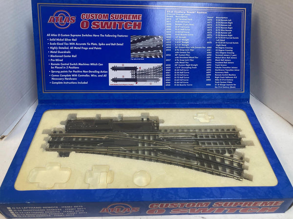 Atlas O 6073 O-72 Right Hand Remote Switch Custom Supreme Nickel Silver 3-Rail