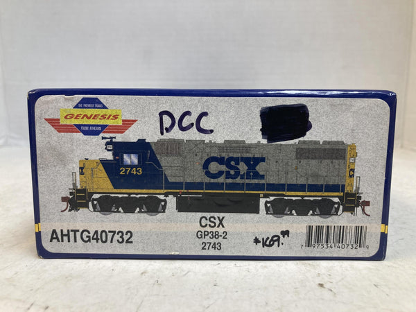 Athearn Genesis HO CSX GP38-2 Diesel Locomotive #2743 DCC Equipped AHTG40732 W/Box