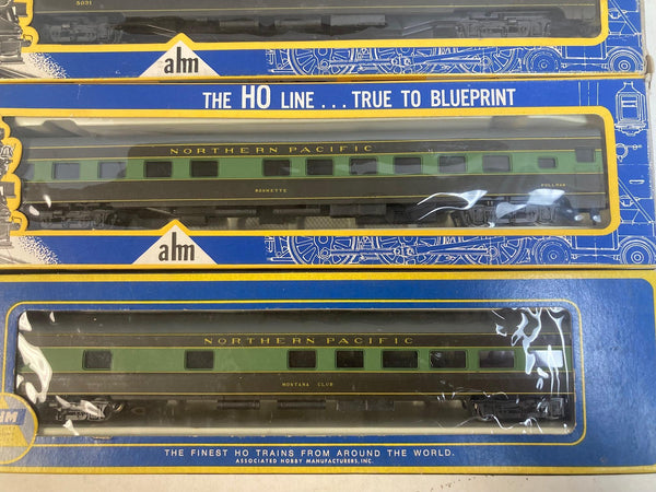 AHM Rivarossi HO Northern Pacific Passenger Car Lot (4) - x3 Sleepers, Observation