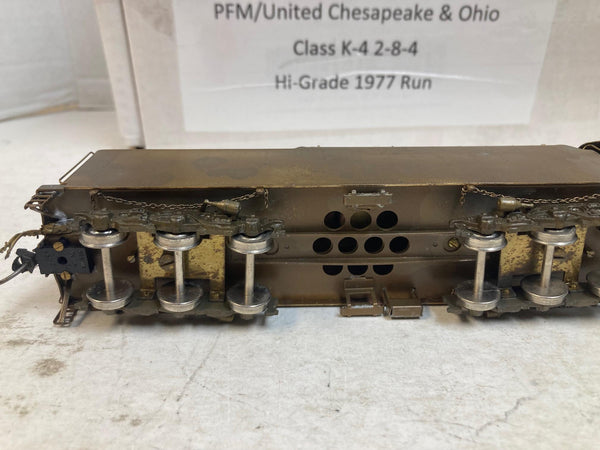 HO Brass PFM United C&O 2-8-4 K-4 Kanawha – 1977 Hi-Grade Run – Tested Runs Great