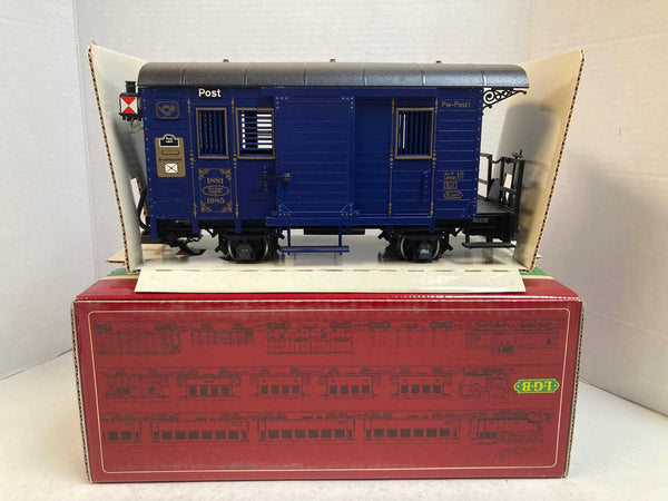 LGB 1985 Blue Postal/Anniversary Post-Wagen – G-Scale, Lighted, Very Good Condition