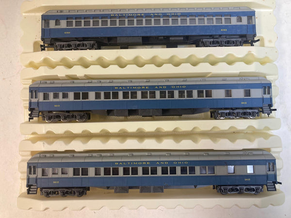 AHM HO B&O 3-Car Passenger Lot - (2) #3612 Coaches & Pullman Sleeper - Rivarossi