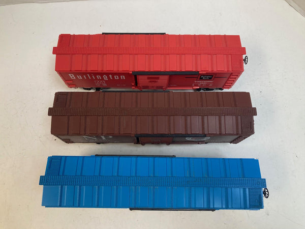 Lionel "The Hill Lines" Box Car Set of 3 (Great Northern, Northern Pacific, Burlington) - O Scale - Good