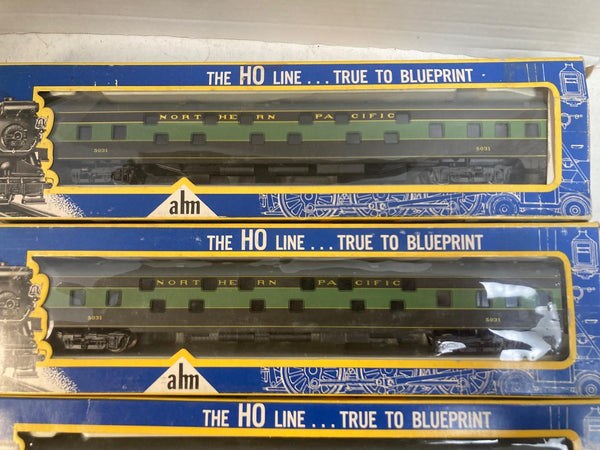 AHM Rivarossi HO Northern Pacific Passenger Car Lot (4) - x3 Sleepers, Observation