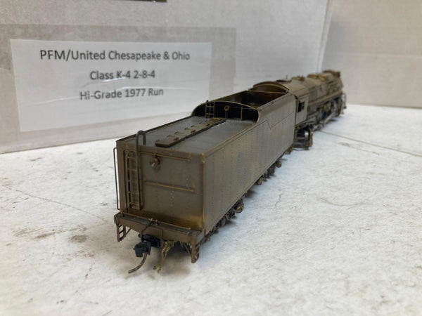 HO Brass PFM United C&O 2-8-4 K-4 Kanawha – 1977 Hi-Grade Run – Tested Runs Great