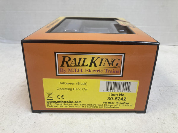 MTH RailKing O Gauge Halloween Witch & Frankenstein Black Handcar 30-5242