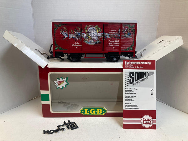LGB 4335 S Christmas Sound Boxcar – G Scale – Plays Holiday Music