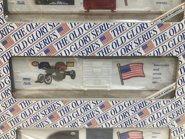 BRAND NEW Lionel 6-19599 Old Glory Series 3-Car Set (19516, 19517, 19518) | MINT O Gauge Patriotic