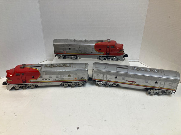 Lionel 2343 Sante Fe F3 ABA Diesel Locomotive Set "Runs Great!!"