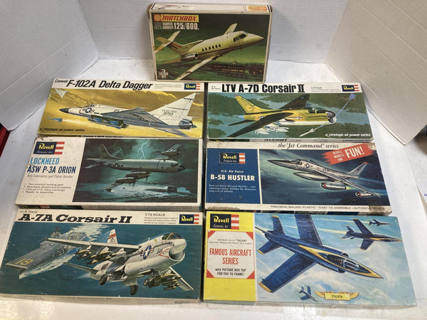Vintage Airplane Model Kit Lot of 17 (Revell, Monogram, Heller, Matchbox, Airfix, Minicraft) - 1/72 & 1/48 Scales